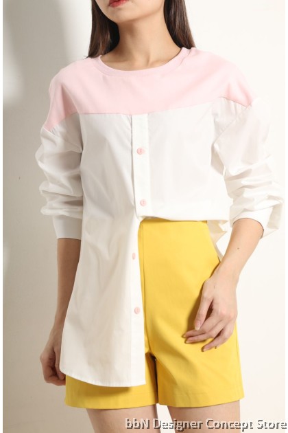 MIXED FABRIC TOP VT0770