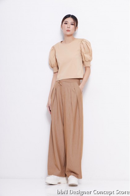 Puff Sleeve Elastic Cuff Shirt CB2336